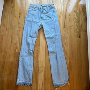 Zara Women's Straight Leg Jeans in Light Blue